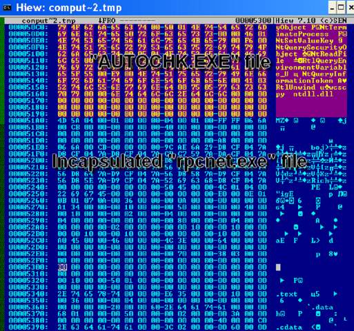 Инкапсулированный в autochk.exe файл rpcnet.exe  из BIOS-агента Computrace от Absolute Software